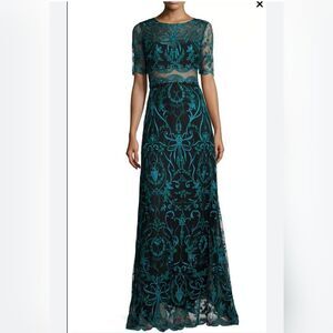 Marchesa Notte Teal Elizabeth Gown size 2